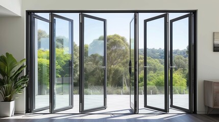 panels commercial aluminium frame bi-fold doors