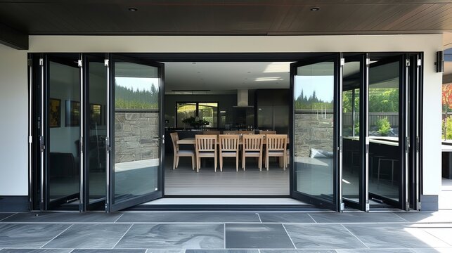 Fototapeta panels commercial aluminium frame bi-fold doors