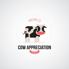 World Cow Appreciation Day Vector Illustration. Suitable for Greeting Card, Poster and Banner. Animal themes design concept with flat style vector illustration. Suitable for asset design.