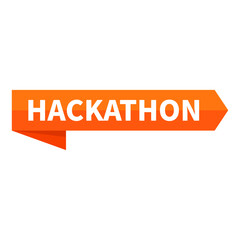 Hackathon Text In Orange Rectangle Ribbon Shape For Promotion Information Announcement Business Marketing Social Media
