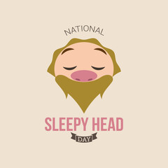 National Sleepy Head Day Vector Illustration. Suitable for greeting card, poster and banner.  Social issue themes design concept with flat style vector illustration. Suitable for asset design.
