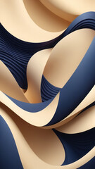 Colorful art from Waved shapes and navy