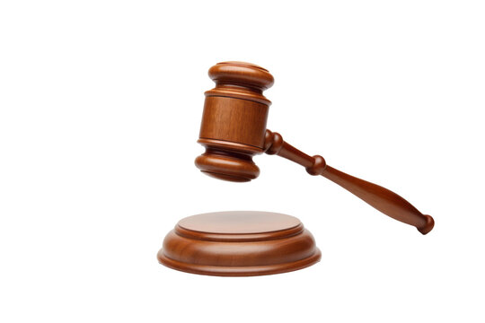 Law and Justice Concept: Gavel on Transparent Background - High-Quality PNG Image
