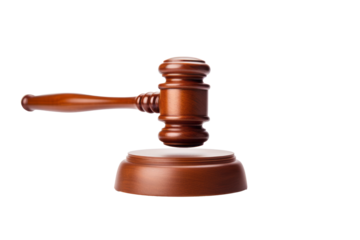 High-Resolution Auction Gavel Image - Isolated on Transparent Background, Ready for Legal and Judicial Concepts