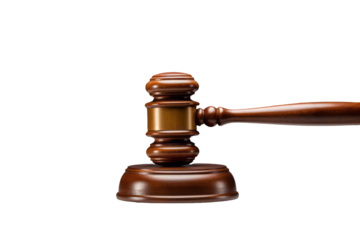 High-Resolution Gavel Image on Transparent Background for Legal Themes
