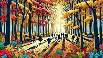 Autumn Forest Walk - Generative AI