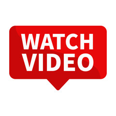 Watch Video Text In Red Rectangle Shape For Promotion Business Marketing Social Media Information Announcement

