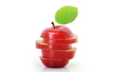 Red apple sliced - 730718343