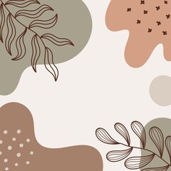 Abstract boho art shapes background.