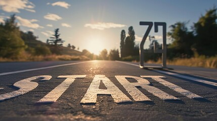 "START" point on the road of business or your life success. The beginning of victory. 