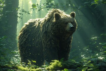 Bear Hunt: A Glimpse into the World of Wildlife Photography Generative AI