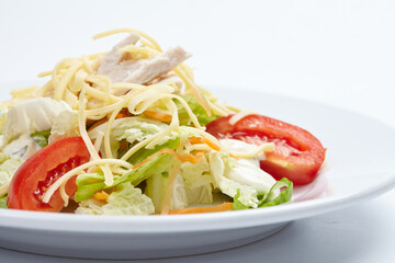 salad with ham and vegetables