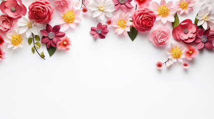 Desi flowersand wite white background., generative ai, 