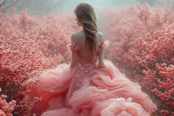 girl wearing a pink dress
