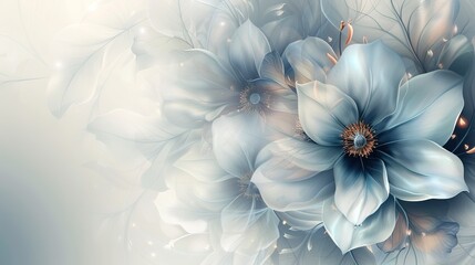 Elegant floral background with beautiful floral ornament, generative ai, - obrazy, fototapety, plakaty