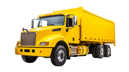 yellow truck isolated on white