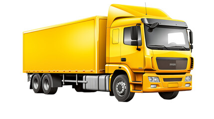 Fototapeta na wymiar yellow truck isolated on white