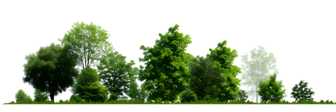 Green Trees on transparent background