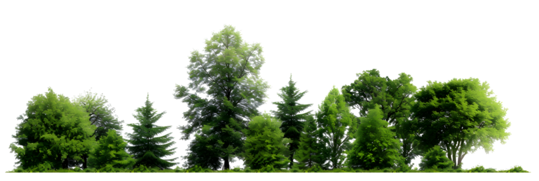 Green Trees on transparent background - Powered by Adobe