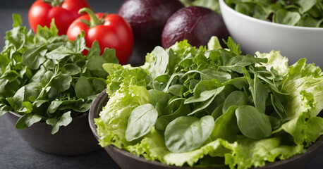 A close-up of a packaged assortment of fresh, green lettuce leaves, perfect for salads and healthy meals.