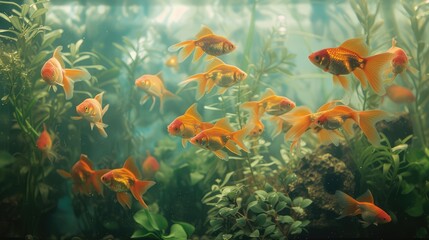 Fish in aquarium, AI generated Image