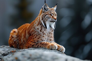 Obraz premium Furry Feline Faceoff: A Cool Cat's Close-Up Generative AI