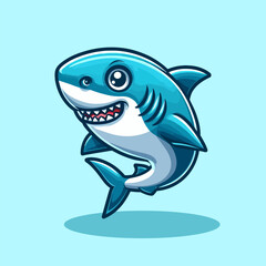 Obraz premium illustration of cartoon shark isolated on background