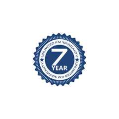 Seven years unlimited km warranty button