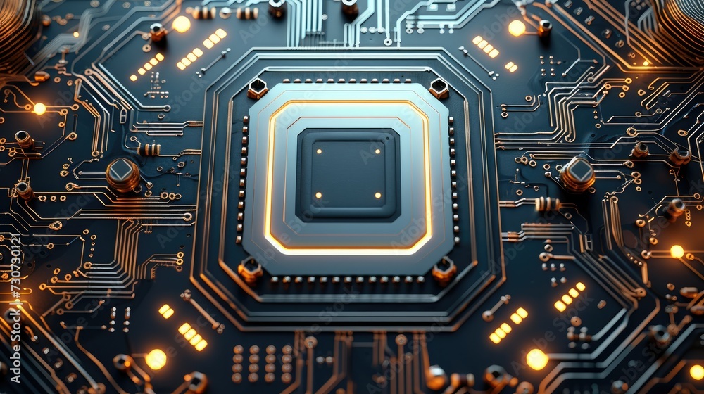 Aufkleber a futuristic circuit board. generative ai.