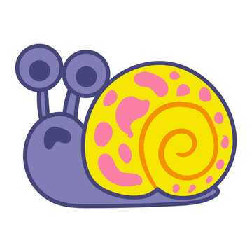 snail illustration with vector stroke style