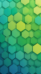 Colorful art from Hexagonal shapes and green