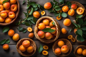 a basket filled with  golden apricot