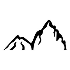 vector black silhouette mountain illustration