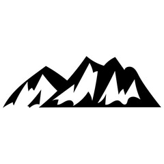 vector black silhouette mountain illustration