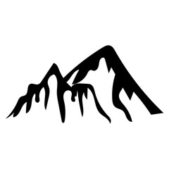 vector black silhouette mountain illustration