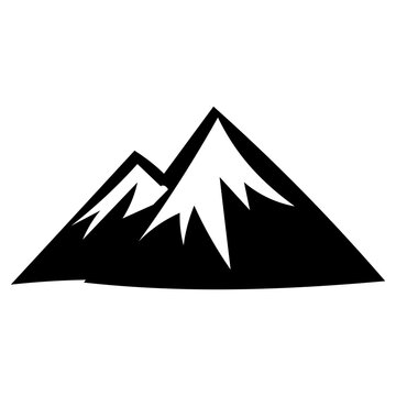 vector black silhouette mountain illustration