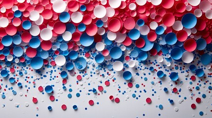 Colorful Bubbles in Red, White, and Blue: A Celebration of Independence Generative AI