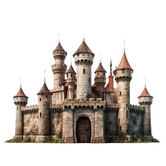 Fototapeta premium Castle house isolated on transparent background