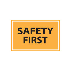 Safety symbols and first signs, work safety, caution work hazards, danger surveillance, zero accident, vector icon illustration
