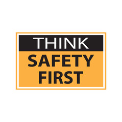 Safety symbols and first signs, work safety, caution work hazards, danger surveillance, zero accident, vector icon illustration