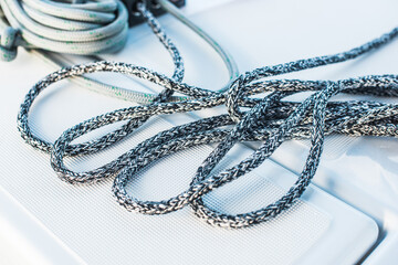 yacht ropes silver necklace on blue