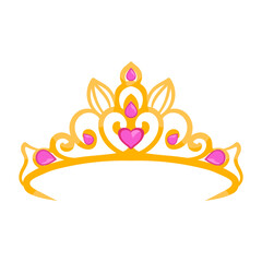 vector golden crown object illustration