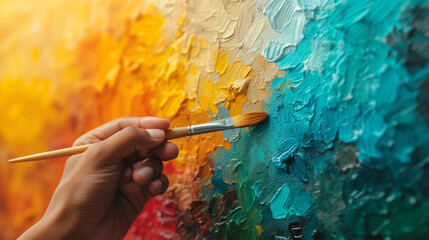 Palette and painting.