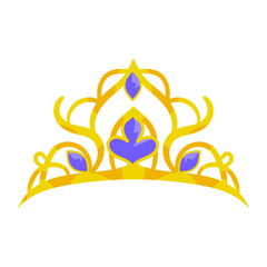 vector golden crown object illustration