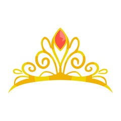 vector golden crown object illustration