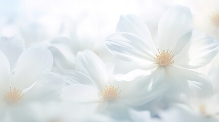 White flower blur style for background,soft focus,soft light ,shallow depth of field, generative ai,