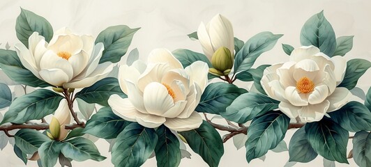 Blooming Beauty: White Flowers in Full Bloom Generative AI