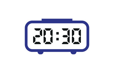 Digital clock number set. Electronic figures. Vector illustration.