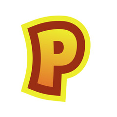 Yellow Orange Letter P
