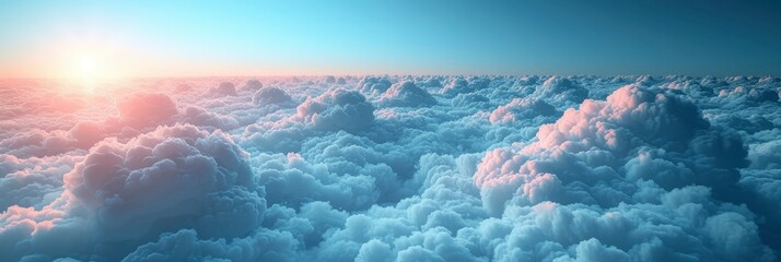 Above Clouds Blue Sky Top View, Background Banner HD